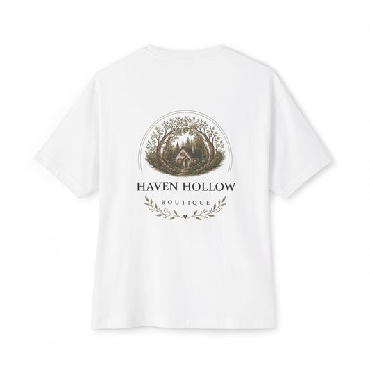 Support Local "Haven Hollow Boutique" Tee — Rustic Cottage Graphic T-Shirt