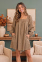 Just Darling Striped Square Neck Mini Dress