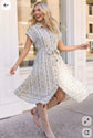 Tailored for Fun Floral Stripe Midi Dress