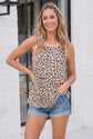 Wild at Heart Leopard Tank in Ivory Peach